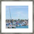 Oceanside California Harbor Sailboats 2 Framed Print