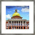 Oil Boston State House Framed Print
