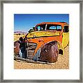 Old And Abandoned Car In Solitaire, Namibia Framed Print