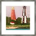Old And New Cape Henry Lighthouses, Virginia Framed Print
