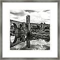 Old Bridge With Reflection Framed Print