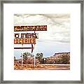 Old Motel Sign On Route 66 Usa Framed Print