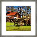 Old Steam Tractor And Sheep Framed Print