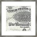 One Thousand Dollar United States Note 1890 Series 20190221 Framed Print