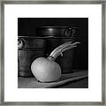 Onion In Black And White Framed Print