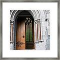 Open Door At The Gothic Church At Framed Print