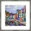 Painted Buildings Burano Venice Framed Print