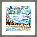 Palette Knife Painting Of Sailboat With Framed Print