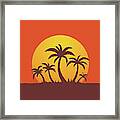 Palm Trees And Sun Framed Print