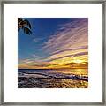 Palm Wave Sunset Framed Print
