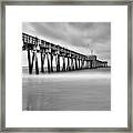 Panama City Beach Florida Pier In Monochrome 1x1 Framed Print