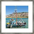 Panormitis Bay, A Boat Framed Print