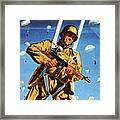 Paratrooper Shooting Gun Framed Print