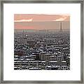 Paris Skyline In Snow Framed Print