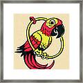 Parrot Perched On A Ring Framed Print