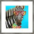 Party Safari Zebra Framed Print