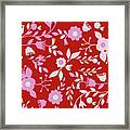 Pattern Branches On Red Background Framed Print