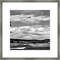 Pebble Beach - The 18th Hole Black And White Framed Print