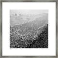 Pedestrians Walking Amid Rubble In Pusan Framed Print