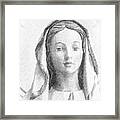 Pencil Sketch With Vignette Of Blessed Virgin Mary Framed Print