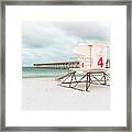Pensacola Beach Pier And Lifeguard Tower 4 Photo Framed Print