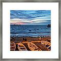 People At Caleta Beach Photographing Sunset Dramatic Sky Cadiz Andalusia Spain Framed Print