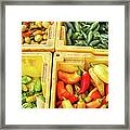 Peppers Capsicum And Tomatoes At Framed Print