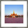 Pha That Luang Stupa At Sunset Framed Print