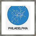 Philadelphia Blue Subway Map Framed Print