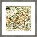 Physical Map Of Asia Framed Print