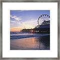 Pier Sunset, Santa Monica, Ca Framed Print