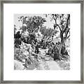 Pilgrims Kneeling At Fatima Shrine Framed Print