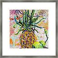 Pineapple Limes Hibiscus Palette Knife Oil Painting Framed Print