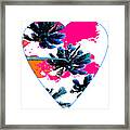 Pink Palm Hearts Framed Print