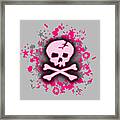 Pink Skull Splatter Graphic Framed Print