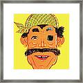 Pirate With Mustache Framed Print