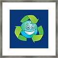 Planet Earth Recycle Cartoon Character Framed Print