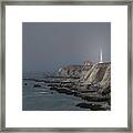 Point Arena Lighthouse In The Fog By Tl Wilson Photography Framed Print