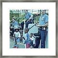 Police With Small Boys Framed Print