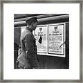 Policeman Reads Proclamation On Wall Framed Print