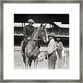Polo Player Seated On Horse Framed Print