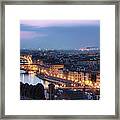 Ponte Vecchio & River Arno, Florence Framed Print
