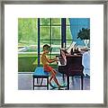 Poolside Piano Practice Framed Print