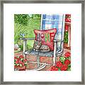 Porch Chair With Cat Home Framed Print