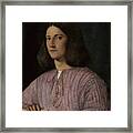Portrait Of A Young Man Giustiniani Framed Print