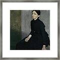 Portrait Of A Young Woman, 1885. The Artist's Sister Anna Hammershoi. Oil On Canvas. 112 X 91, 5 Cm. Framed Print