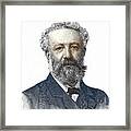 Portrait Of Jules Verne 19th Century Engraving Framed Print