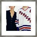 Portrait Of Trish Goff And Mark Messier Framed Print
