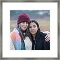 Portrait Of White Mother With Biracial Teen Daughter In Nature Framed Print
