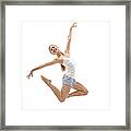 Portrait Of Young Woman Dancing Framed Print